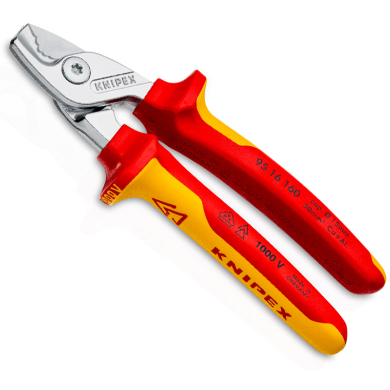 Cleste pentru taiat cabluri, KNIPEX StepCut, 50 mm², 160 mm