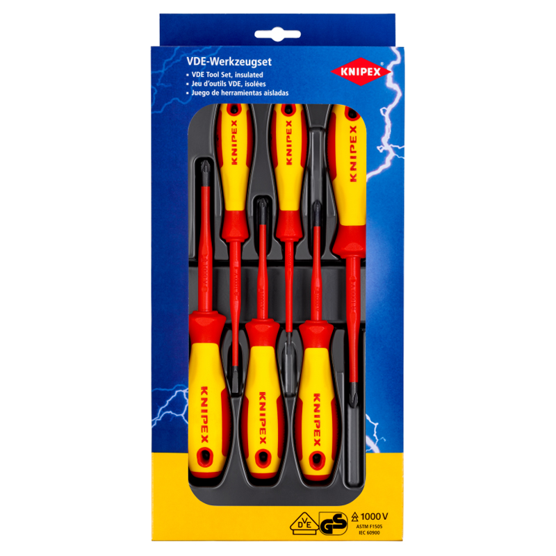 Set 6 surubelnite slim, KNIPEX, izolate VDE 1000V