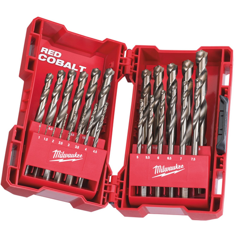 Set 25 burghie pentru metal Milwaukee HSS-Ground DIN338 RED COBALT, 1- 13 mm, coada cilindrica