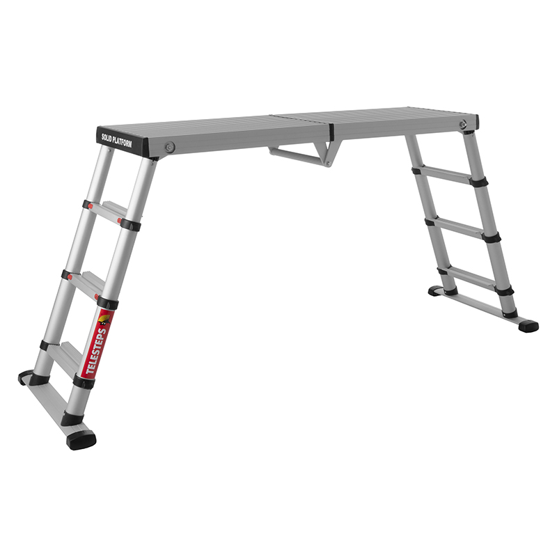 Scara telescopica cu platforma, Telesteps, 3 trepte 65mm, inaltime max. platforma 0.88m, inaltime max. de lucru 2.88m, tip Solid Line 