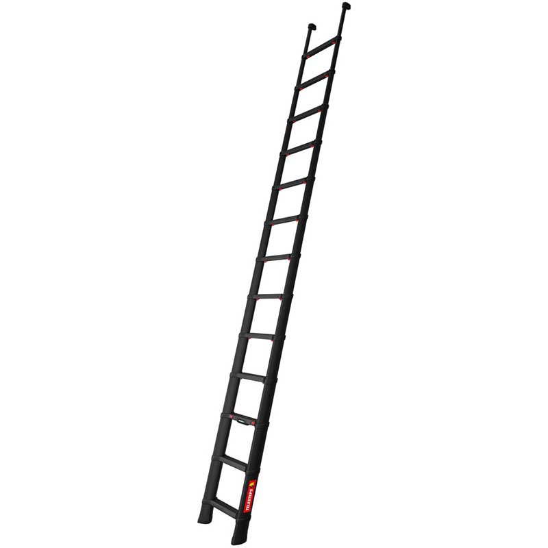 Scara telescopica pentru politie si armata, Telesteps, Tactical Line, neagra, 4.1m, EN1147, 13 trepte, sarcina maxima 500kg
