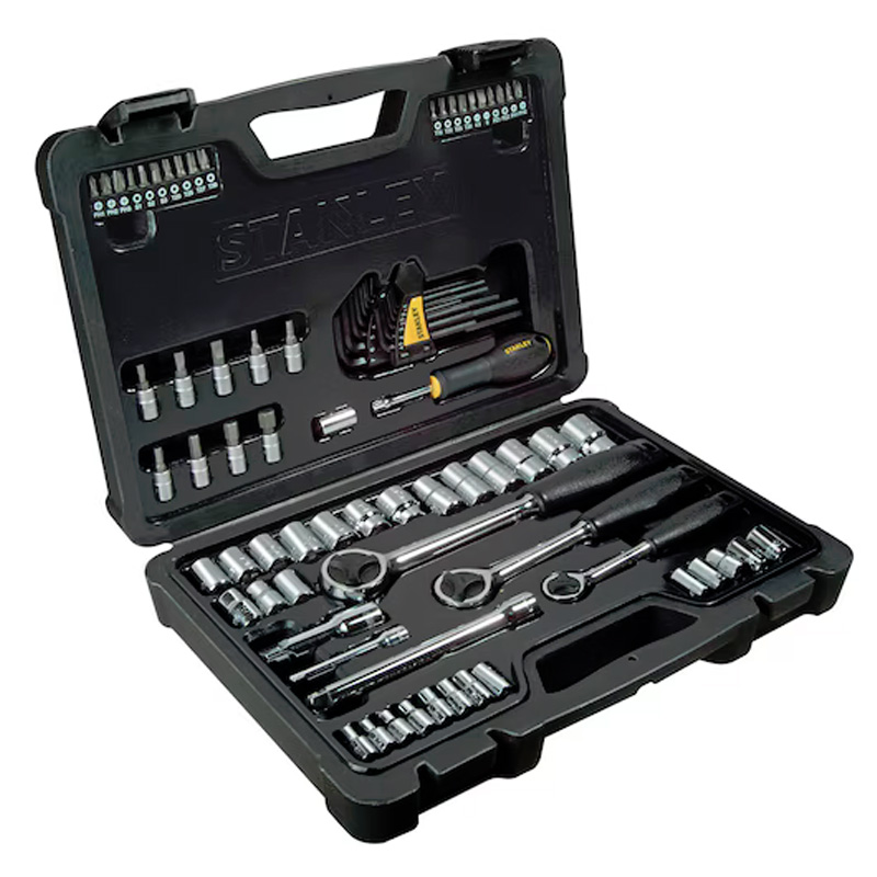 Set 80 chei tubulare si biti STANLEY® de 1/4, 3/8 si 1/2