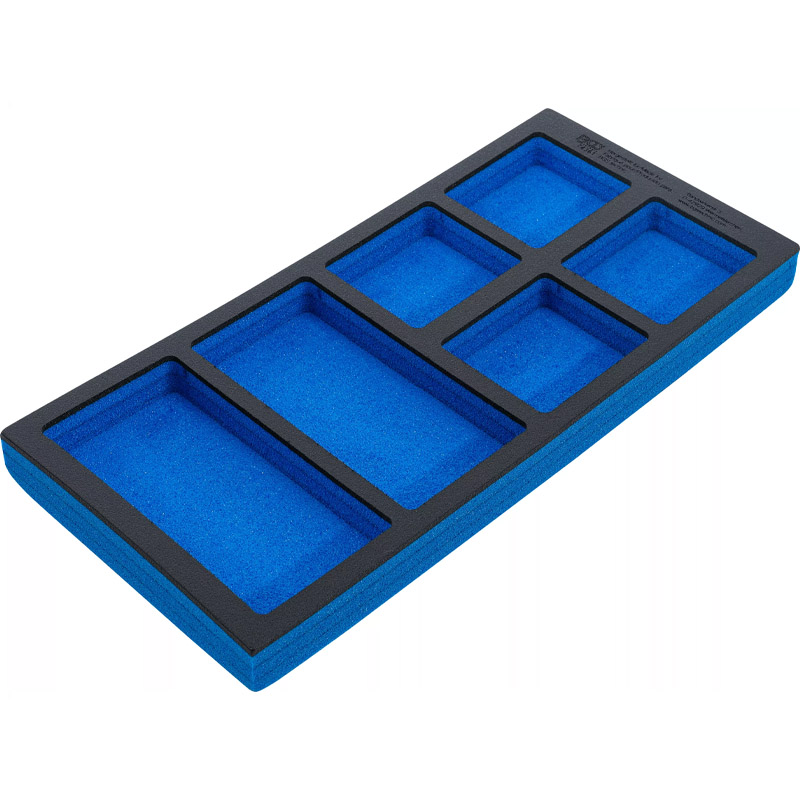 Suport organizator din spuma, 1/3 sertar, 6 compartimente, 408x189x32 mm, BGS