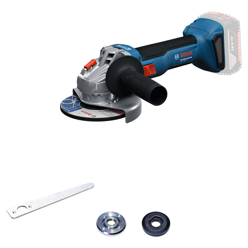 Polizor unghiular Bosch, 125 mm, cu acumulatori 18V Li-Ion, putere echivalenta 800 W, SOLO, tip GWS 18V-8
