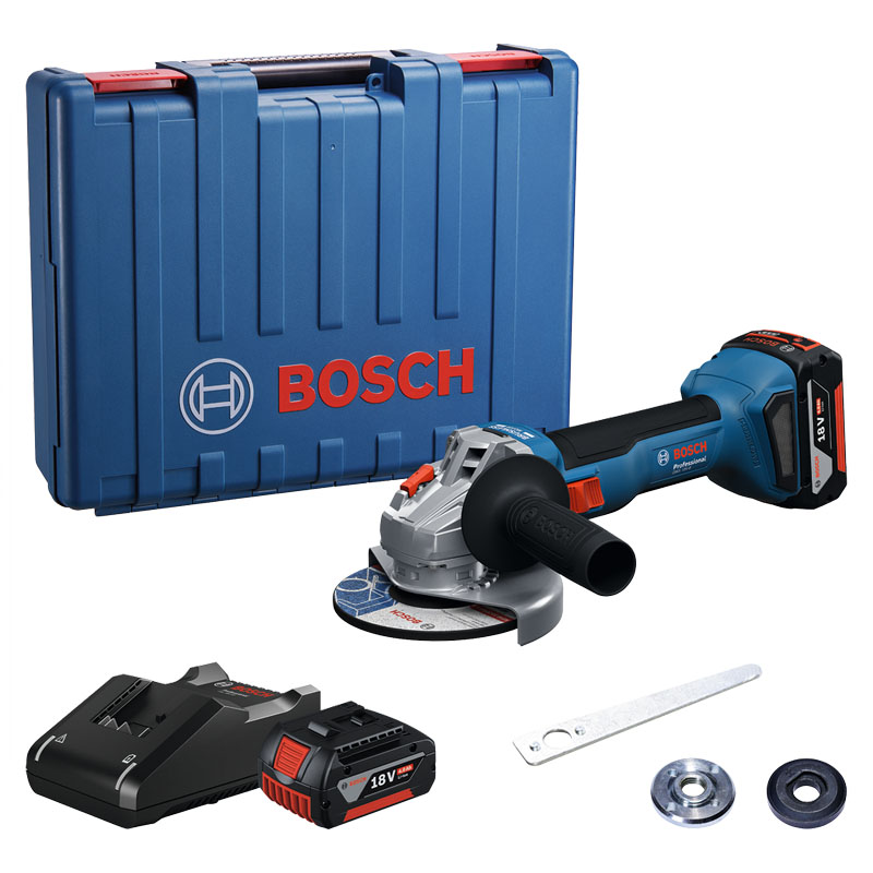 Polizor unghiular BOSCH cu acumulatori 18V 2x 4.0Ah, 125 mm, echivalent 800 W, PRO GWS 18V-8