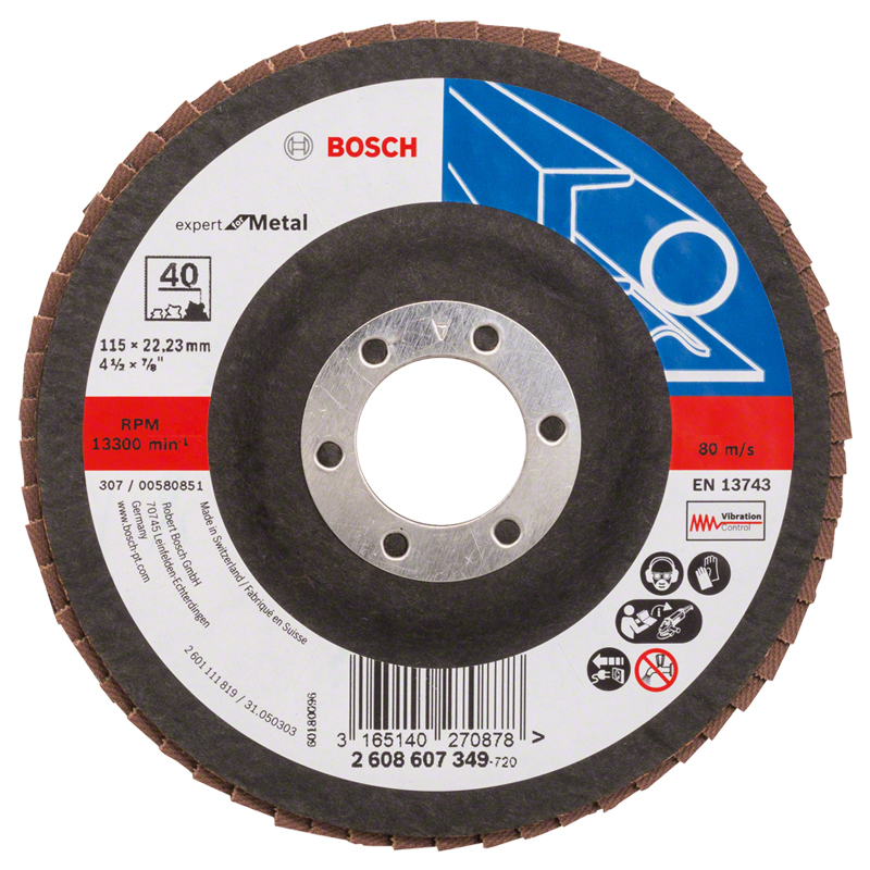 Disc lamelar / evantai de slefuire X551, 125 mm, G60, drept, suport fibra 