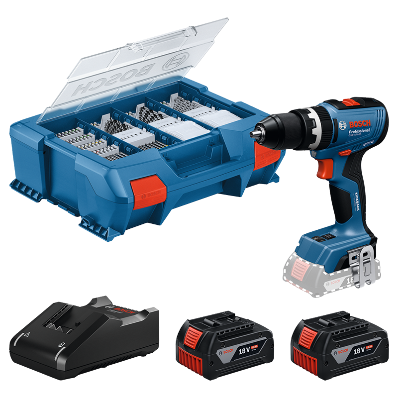 Masina de gaurit/insurubat cu percutie, 18V, 2 x 4.0Ah Li-Ion, 31-65 Nm, tip GSR 18V-65