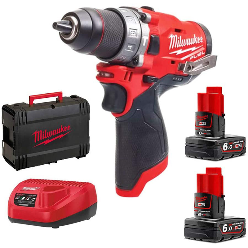 Masina de gaurit/insurubat cu percutie, 12V, 2 x 6Ah Li-Ion, 44 Nm, cutie plastic, tip M12FPD2MC-602X