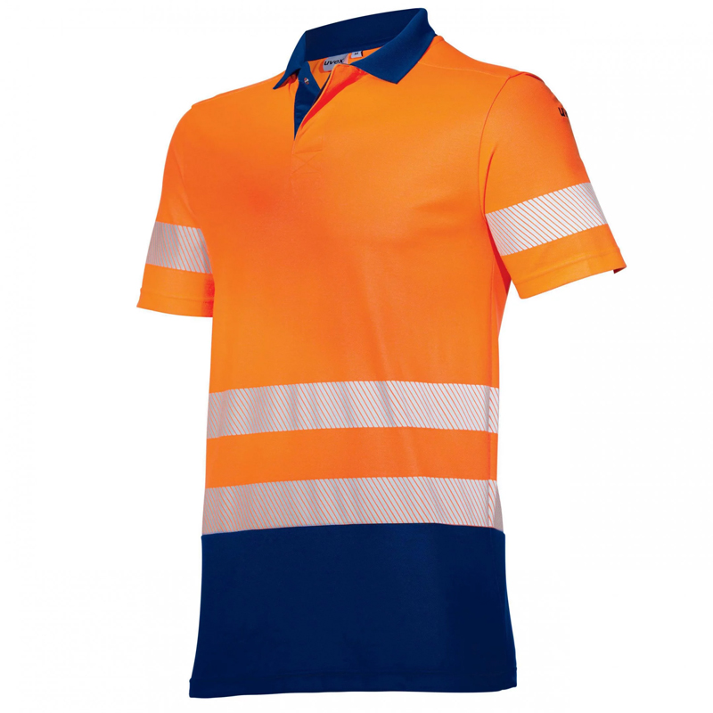 Tricou polo cu maneca scurta reflectorizant portocaliu Uvex suXXeed Construction, marime S