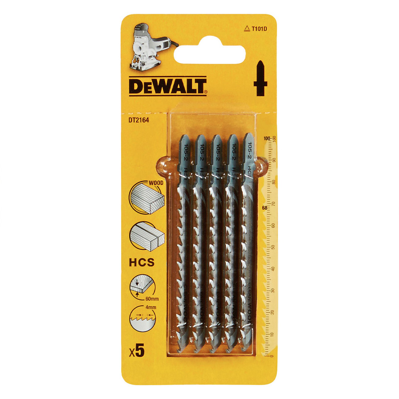 Panze DeWalt pentru ferastraie verticale / pendulare, T101D, 100mm, set 5 bucati, tip DT2164-QZ