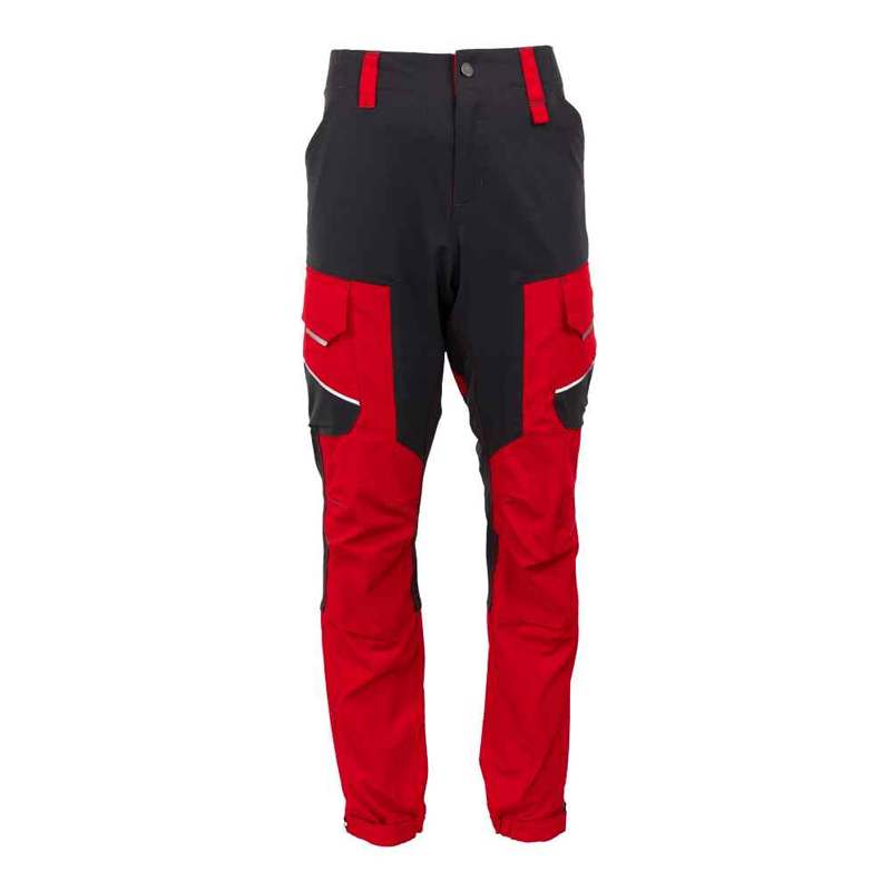 Pantaloni de lucru, talie strecth Elastico, rosu-gri, marimea XS