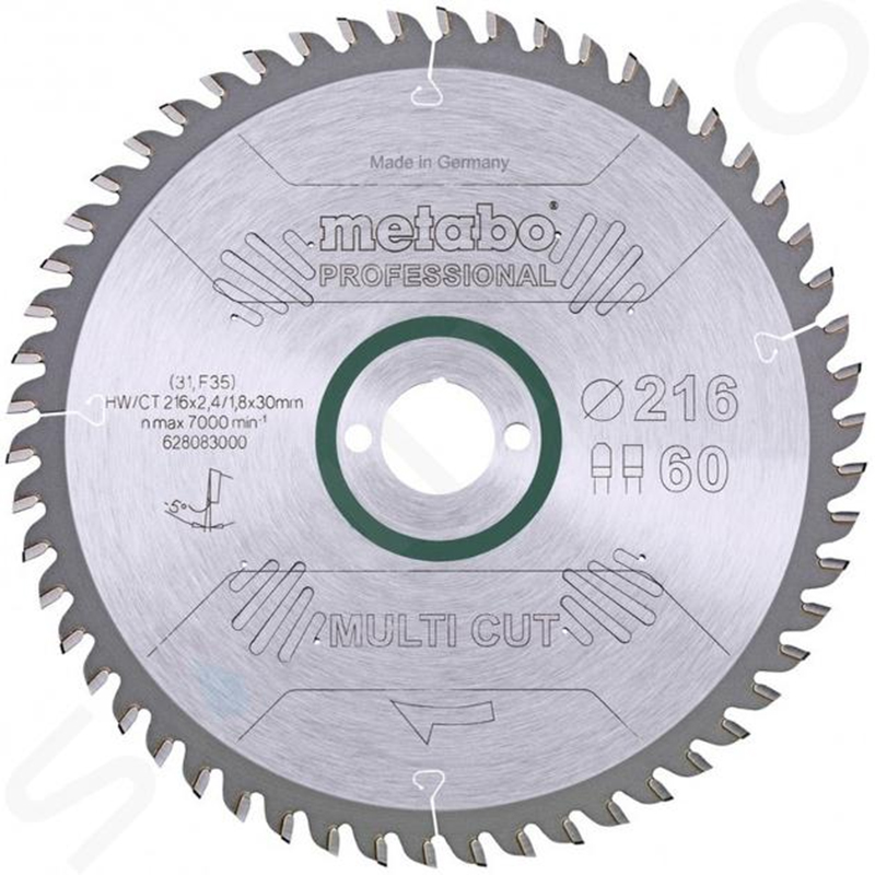 Disc pentru circular, 216 x 30 mm, 60 dinti, Multimaterial