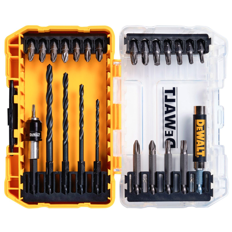 Set 25 accesorii pentru insurubare si gaurire, 18 biti Torx/PH/PZ, prelungitor magnetic, tip DT70708-QZ
