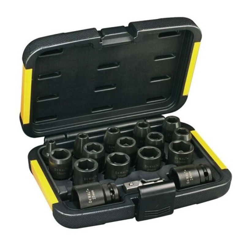 Set 17 piese, 16 chei tubulare de impact scurte, 6 - 27 mm, 1/2