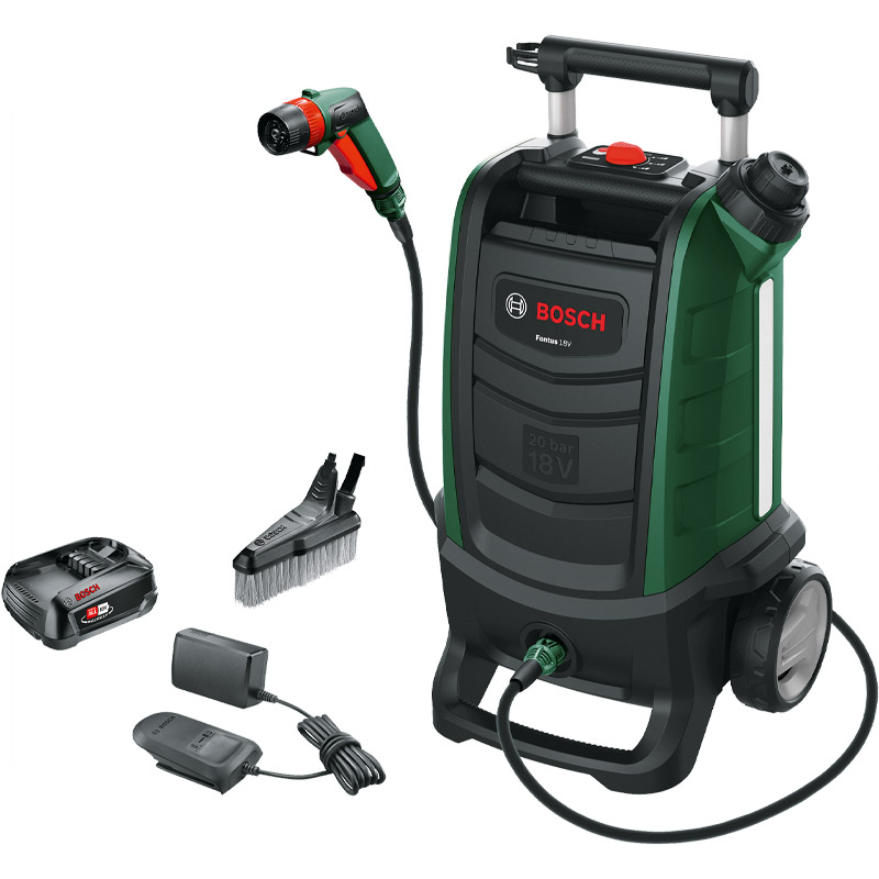 Aparat de spalat cu presiune BOSCH Fontus 18V cu acumulatori 2.5Ah, 20 bar, 15 l 