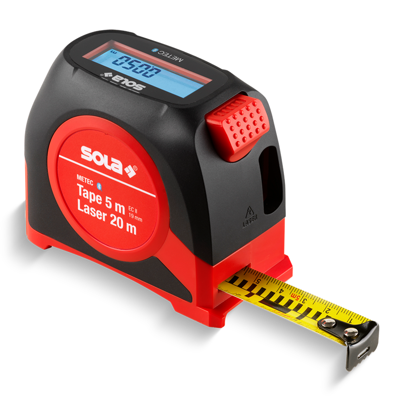 Ruleta digitala SOLA METEC, 5m, cu telemetru laser 20m, Bluetooth