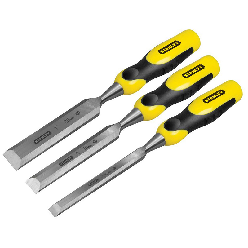 Set 3 dalti late pentru lemn STANLEY Dynagrip, dimensiuni 12, 18, 25 mm