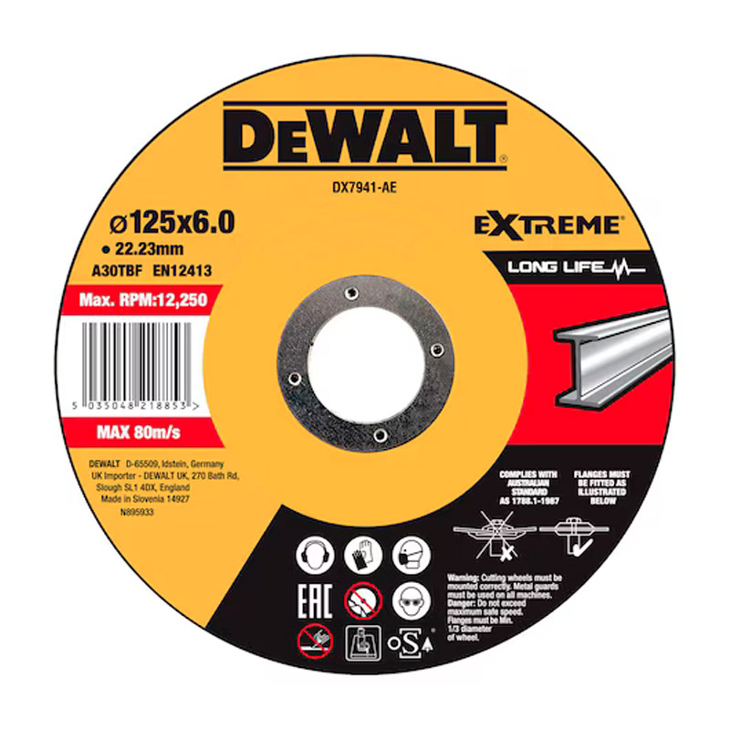 Disc pentru rectificare metal DeWALT 27 HP2, 125 x 22.23 x 6.0 mm