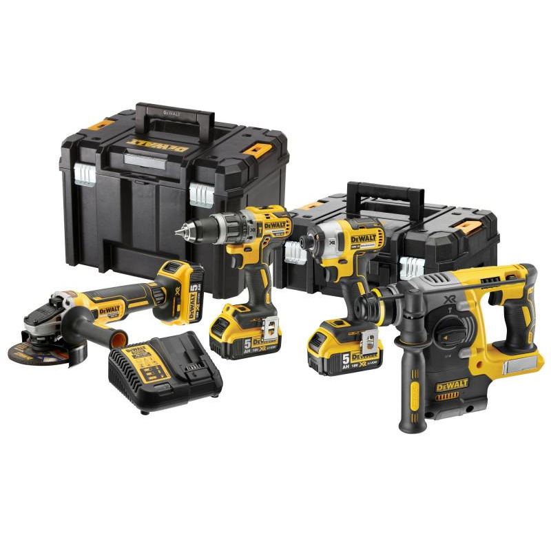 Set 4 scule 18V: DCD805, DCF850, DCH273, DCG405, 3x5Ah, incarcator, 2xvaliza TSTAK