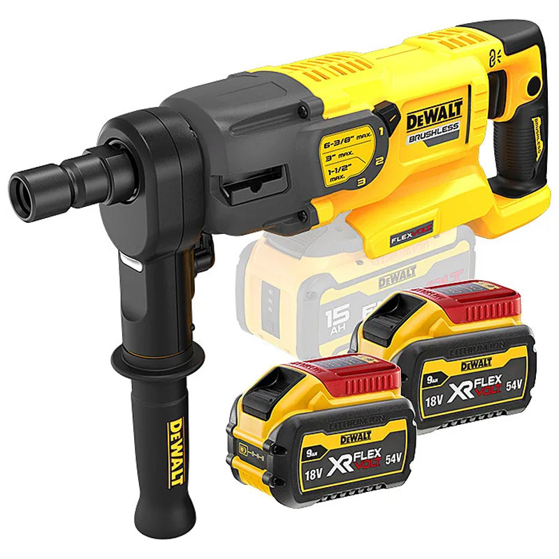 Masina de gauriut cu carote diamantate, cu acumulatori Li-Ion XR FLEXVOLT 54 V 2x 9.0 Ah, DeWalt tip DCD150X2-QW