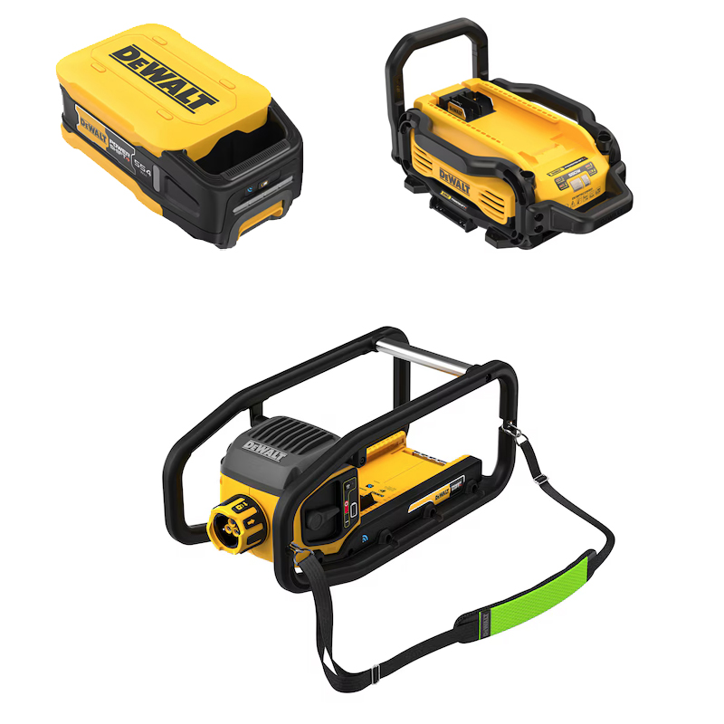 Vibrator de beton tip geanta PowerPack, acumulator 55V, 554Wh, 10Ah si incarcator, Dewalt PowerShift, tip DCPS320
