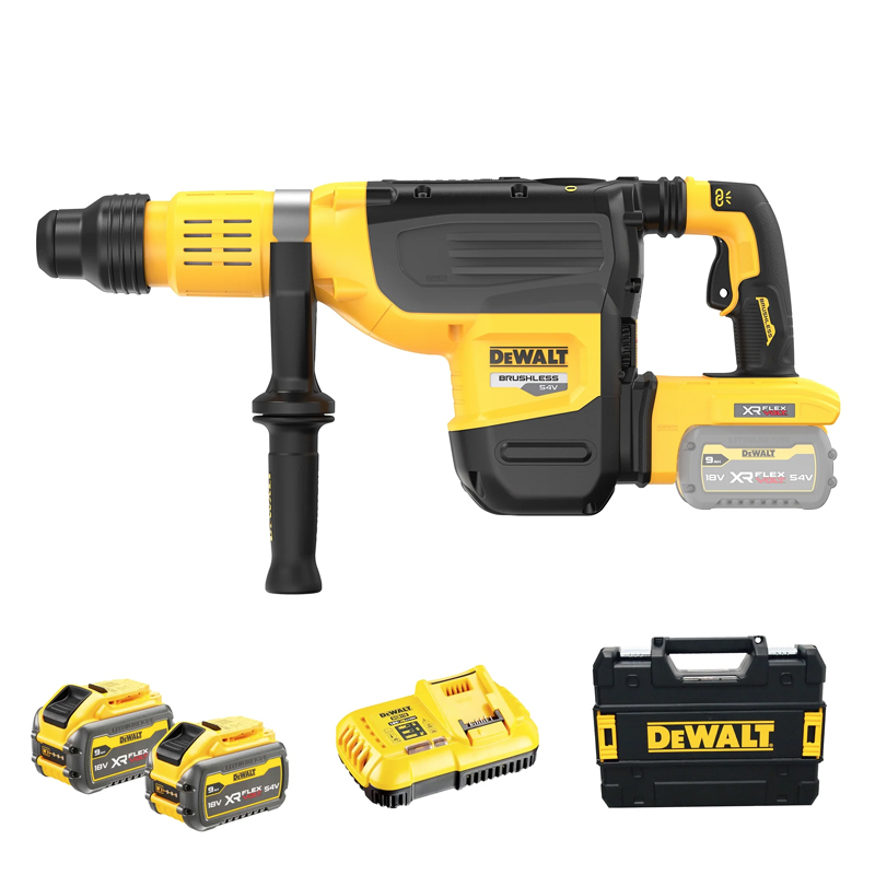Ciocan rotopercutor SDS-Max cu 3 functii, 54V Li-Ion XR FLEXVOLT 2 x 9.0 Ah, 19.4 J, 52 mm, DeWalt tip DCH775X2-QW