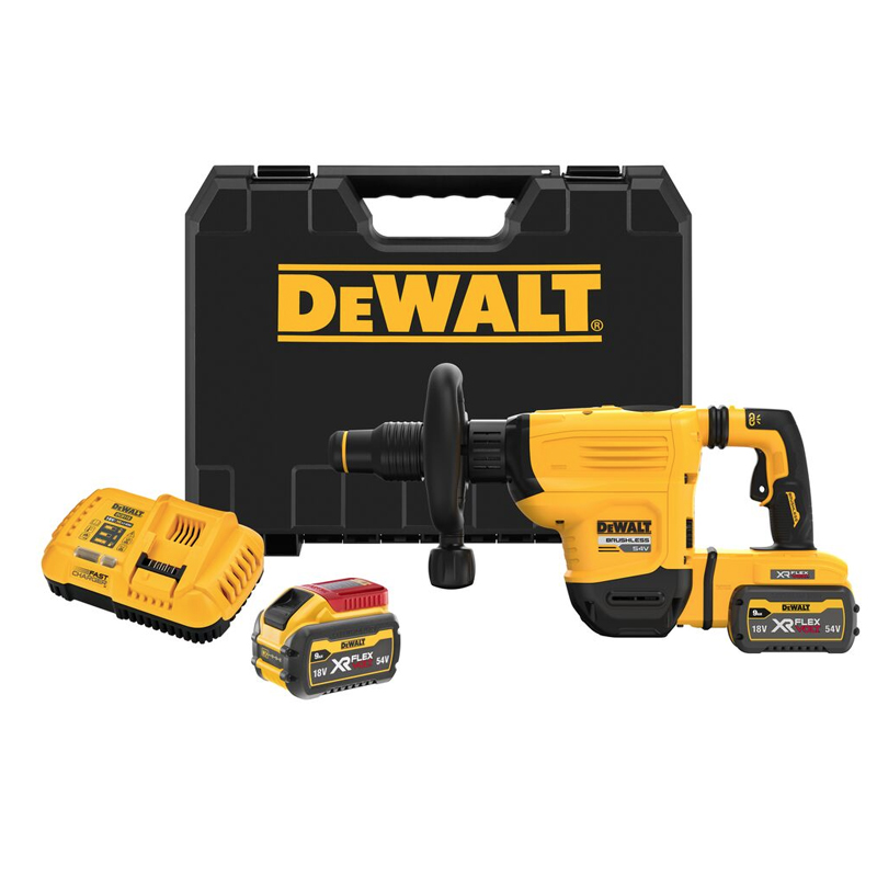 Ciocan rotopercutor/demolator SDS-Max cu 3 functii, 54V Li-Ion XR FLEXVOLT 2 x 9.0 Ah, 10.5 J, DeWalt tip DCH832X2-QW