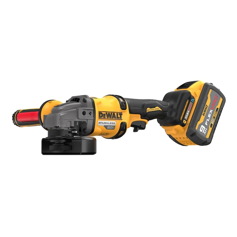 Polizor unghiular cu functie Detect DeWALT, 125mm, 2x54V, 9.0Ah, 9000rpm, incarcator, cutie T-STAK, tip DCG418SHDX2-QW