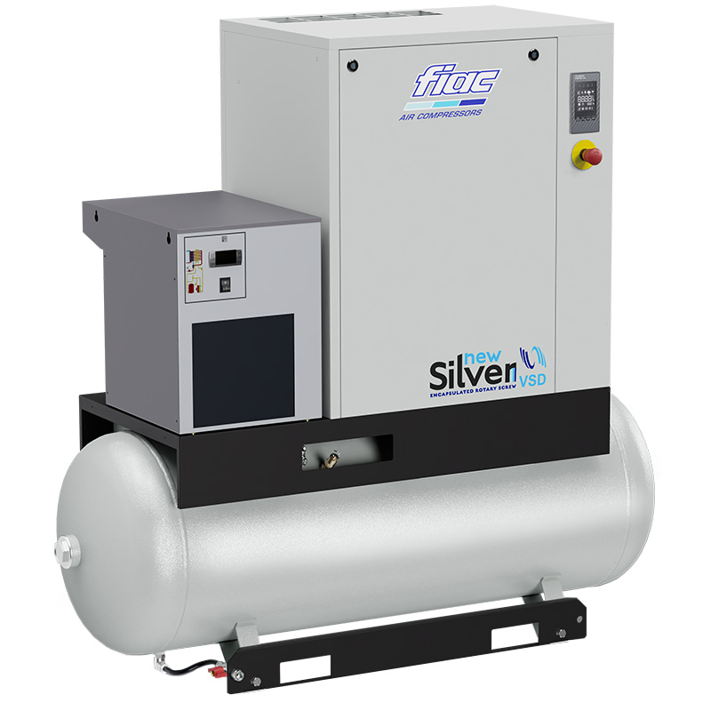 Compresor cu surub si uscator FIAC New Silver 10S/500D, 10 bar, 500 l, 995 l/min, 10 CP