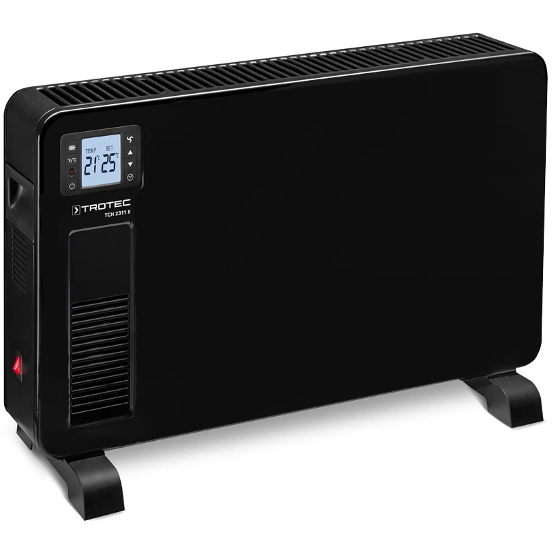 Convector electric TROTEC TCH 2312E Design Drept - 2300W, negru, cu telecomanda