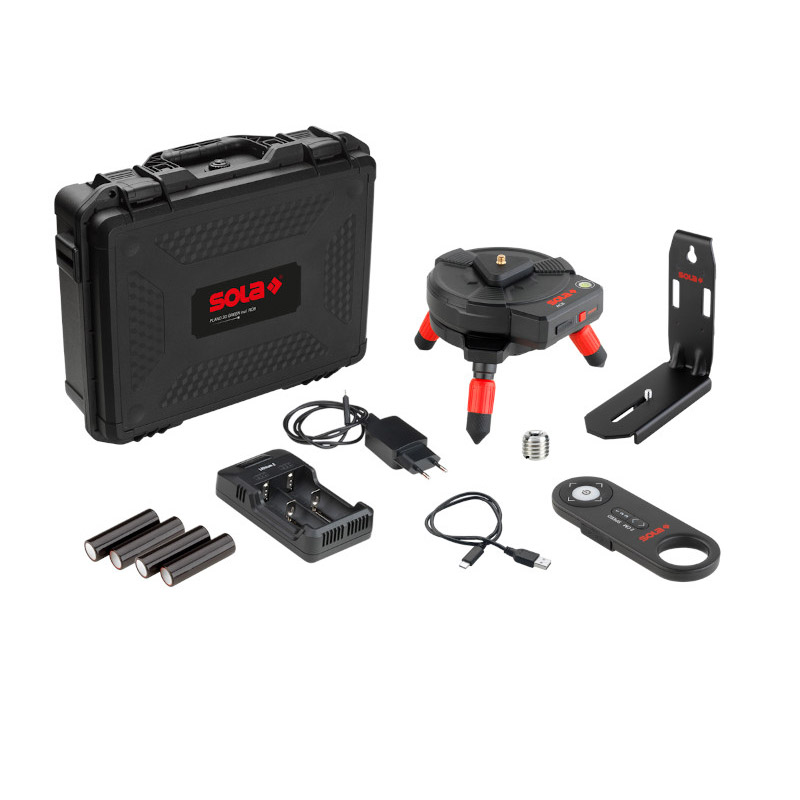 Nivela laser SOLA, tip PLANO 3D, dioda verde, RCB set