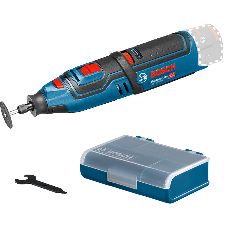 Minifreza cu acumulator Bosch GRO 12V-35 Professional SOLO, compatibila cu acumulatori Li-ion 12V