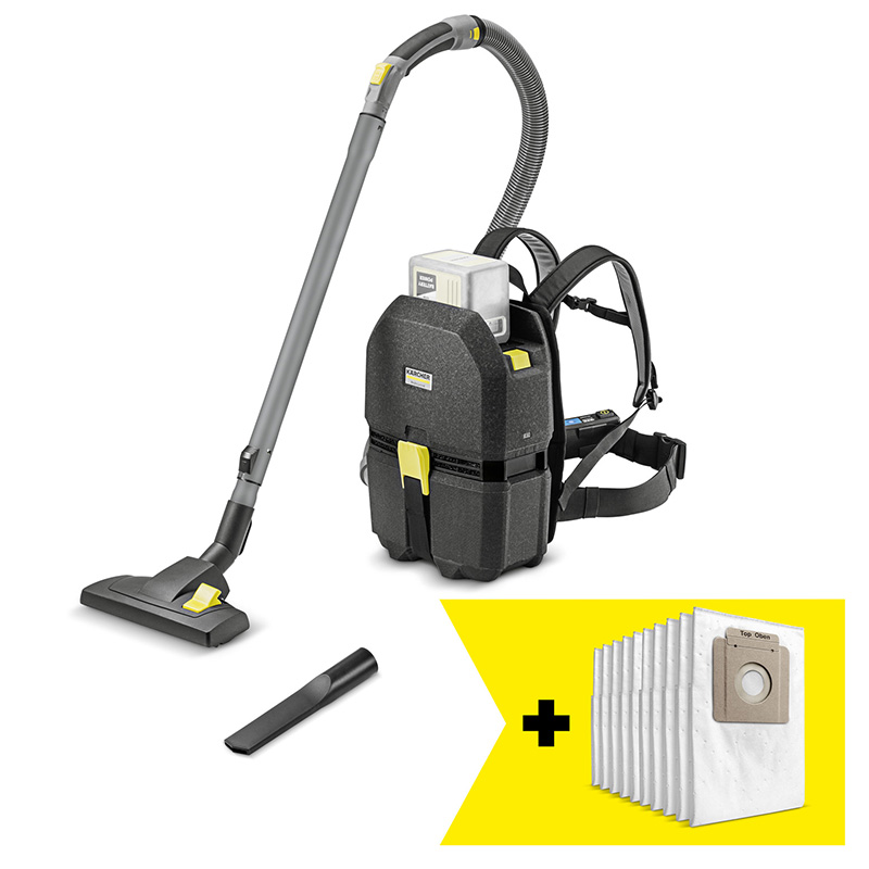 Aspirator uscat tip rucsac cu sac de aspirare, BVL3/1 Bp Go!Further, cadou 10 saci