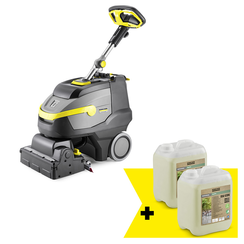 Masina de frecat-aspirat Karcher BR 35/12 C Bp Pack Go!Further, cadou: detergent pardoseala RM 69 N - 2 x 5 litri
