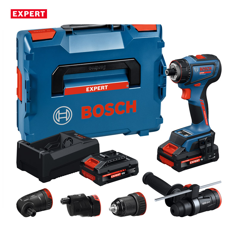 Masina de gaurit si insurubat cu acumulatori 18V 2x 4.0Ah, BOSCH Profesional EXPERT L-BOXX, 65 Nm, tip EXSR 18V-90FC EXPERT 6 in 1 cu sistem GFA 18-H+M+W+E