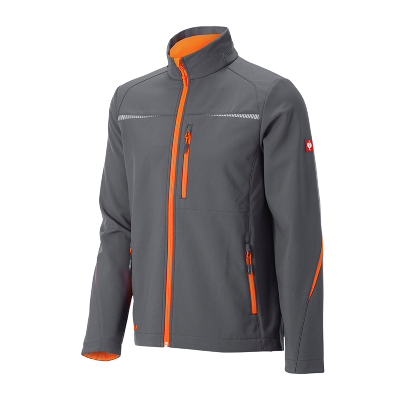 Geacă Softshell de lucru Strauss, e.s. motion 2020, gri antracit/portocaliu fosforescent, marimea M
