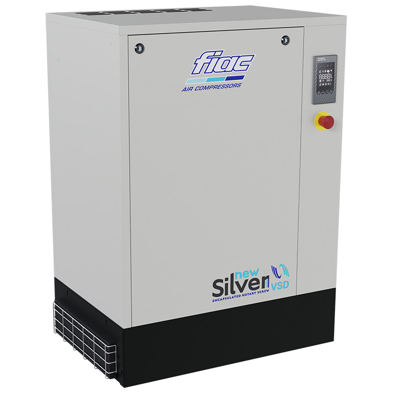 Compresor cu surub FIAC NEW SILVER VSD 20 cu invertor | 10 bar, 468-1677 l/min, 20CP - compresor industrial