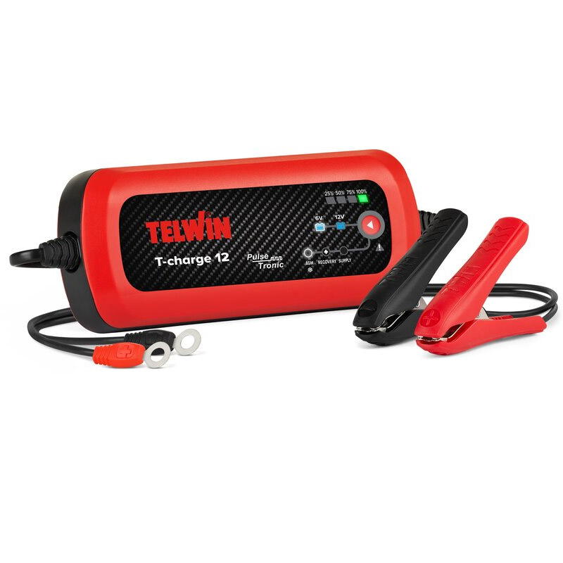 Redresor auto 6-12V Telwin T-CHARGE 12, pentru baterii WET, GEL, AGM, MF, PbCa, EFB, cu functie de mentinere