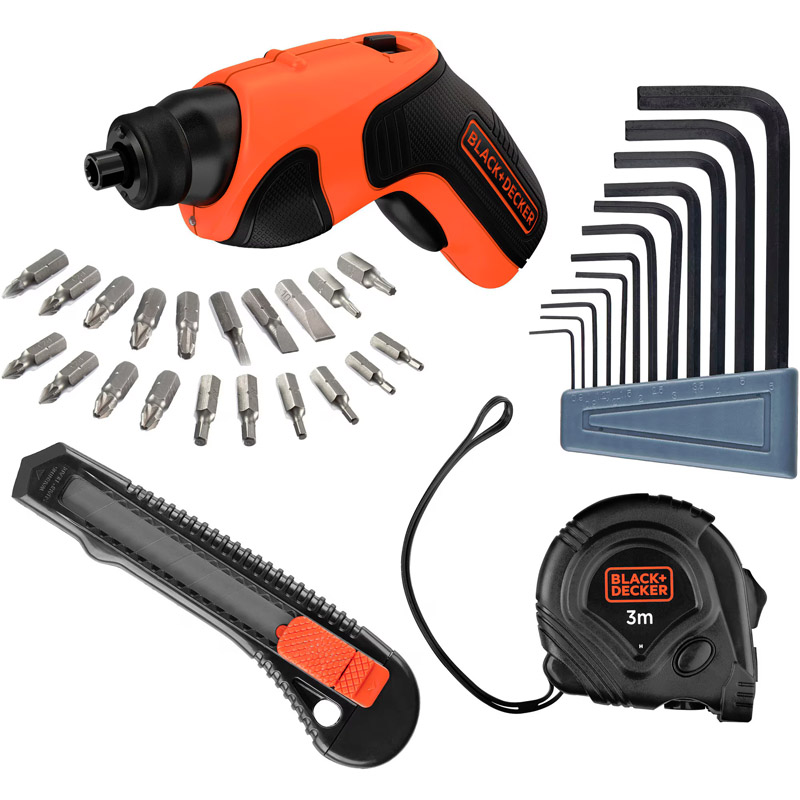 Surubelnita electrica BLACK&DECKER 3.6 V 1.5 Ah, 5 Nm + 34 accesorii, CS3651LCA35-QW