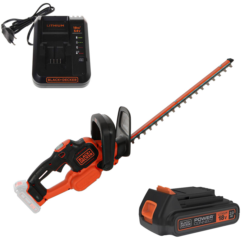 Foarfeca gard viu cu acumulator Black&Decker, 18V Li-Ion 1x 2.0Ah, lama 450 mm, tip GTC18452PC-QW