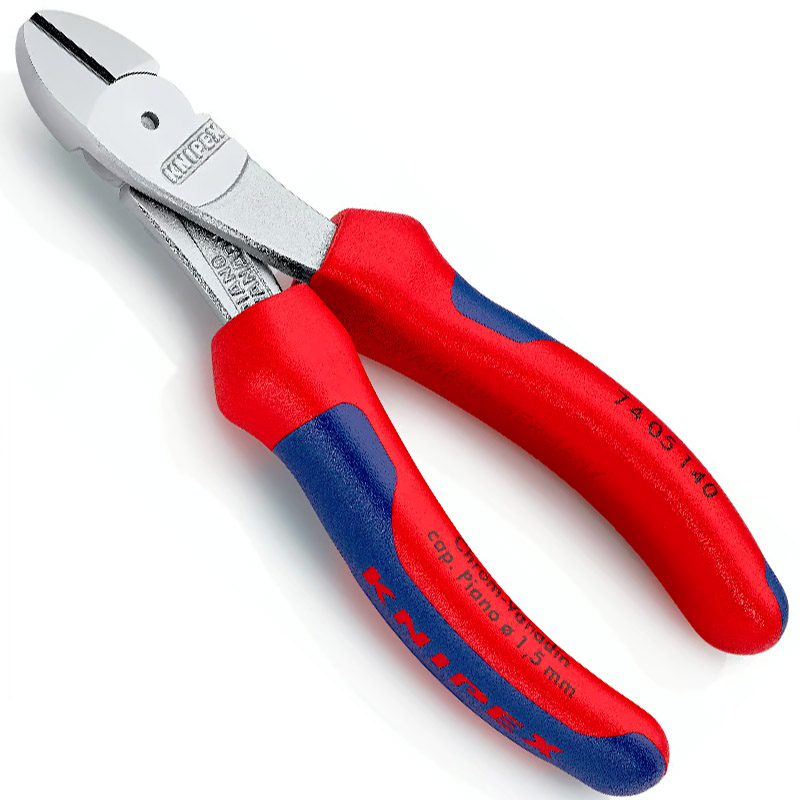 Cleste de forta KNIPEX cu taietura laterala si parghie mare, cromat, 140 mm