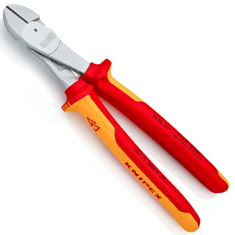 Cleste de forta KNIPEX VDE cu taietura laterala si parghie mare, 250 mm
