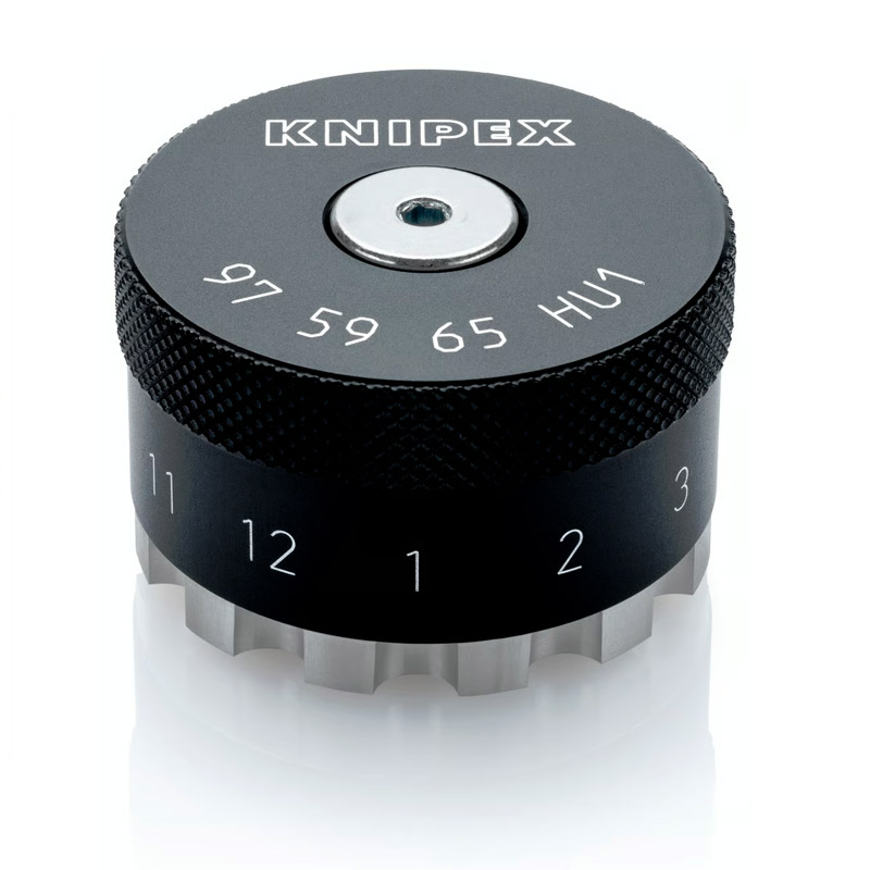 Element de poziționare auxiliar KNIPEX 38 mm, pentru pentru clestii de presare contacte rasucite 0,14 - 6 mm² (AWG 26 - 10), pini tip Hummel