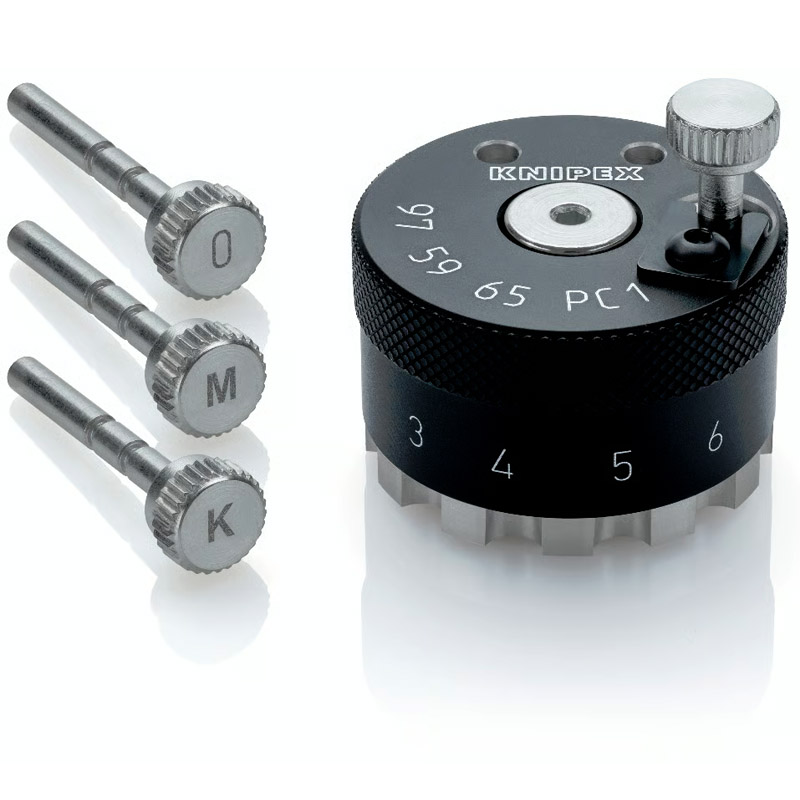 Element de poziționare auxiliar KNIPEX 38 mm, pentru pentru clestii de presare contacte rasucite 0,14 - 6 mm² (AWG 26 - 10), pini tip Phoenix Contact