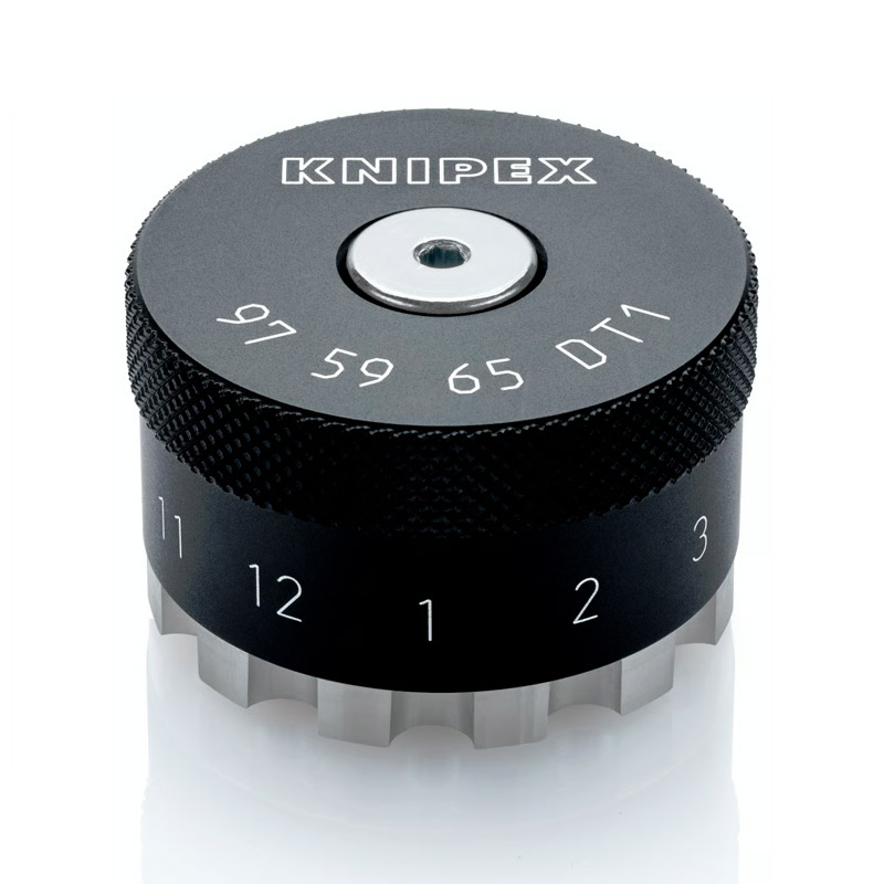 Element de poziționare auxiliar KNIPEX 38 mm, pentru pentru clestii de presare contacte rasucite 0,14 - 6 mm² (AWG 26 - 10), pini tip TE  (Deutsch)