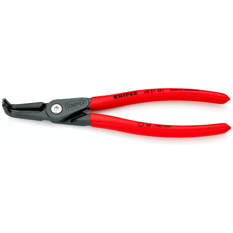 Cleste de precizie KNIPEX pentru inele de siguranță interioare cu alezaje, Ø 40 -100 mm, 210 mm, 265 g, in blister