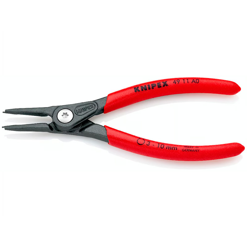 Cleste de precizie KNIPEX pentru inele de siguranță exterioare pe axe, Ø 3 -10 mm, 140 mm, 101 g