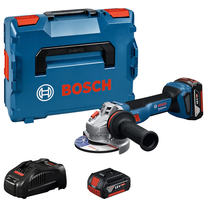 Polizor unghiular 125 mm, cu 2 acumulatori 18V 5Ah, Bosch GWS 18V-11 S