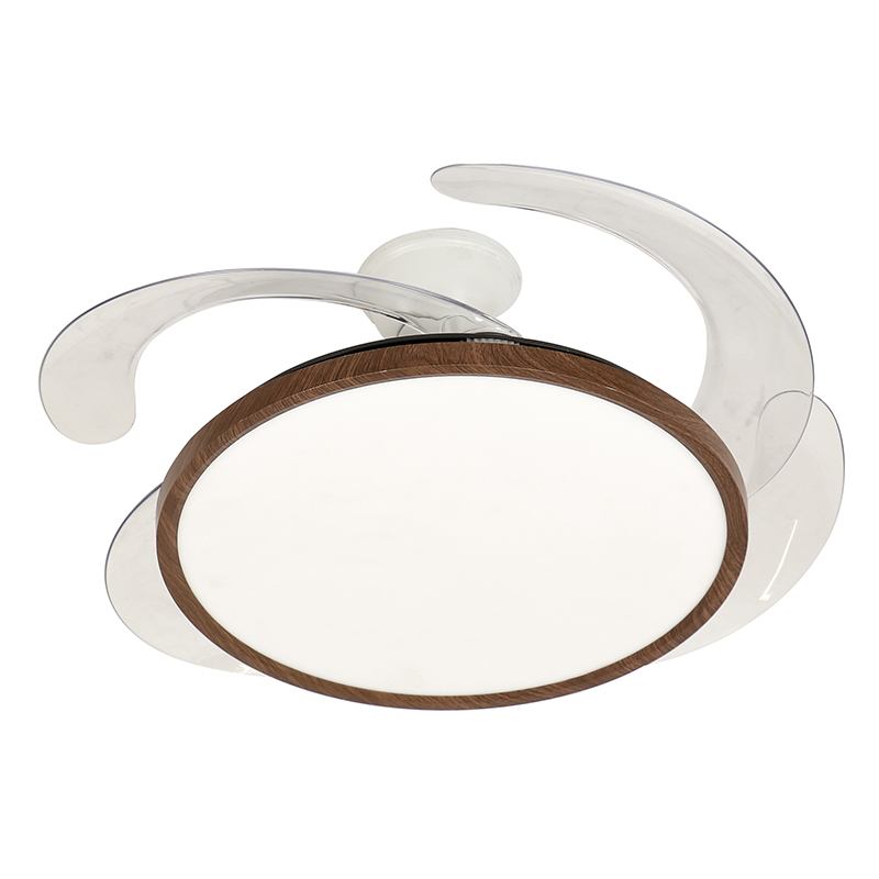 Ventilator de plafon, 20W, diametru 112cm, palete transparente ABS, LED 30W 3300 lumeni, telecomanda, Aelion
