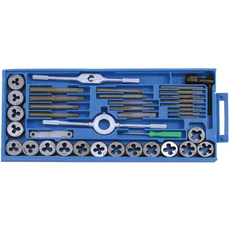 Set tarozi si filiere BGS 1894, M3 - M12 pas standard si fin, 40 piese